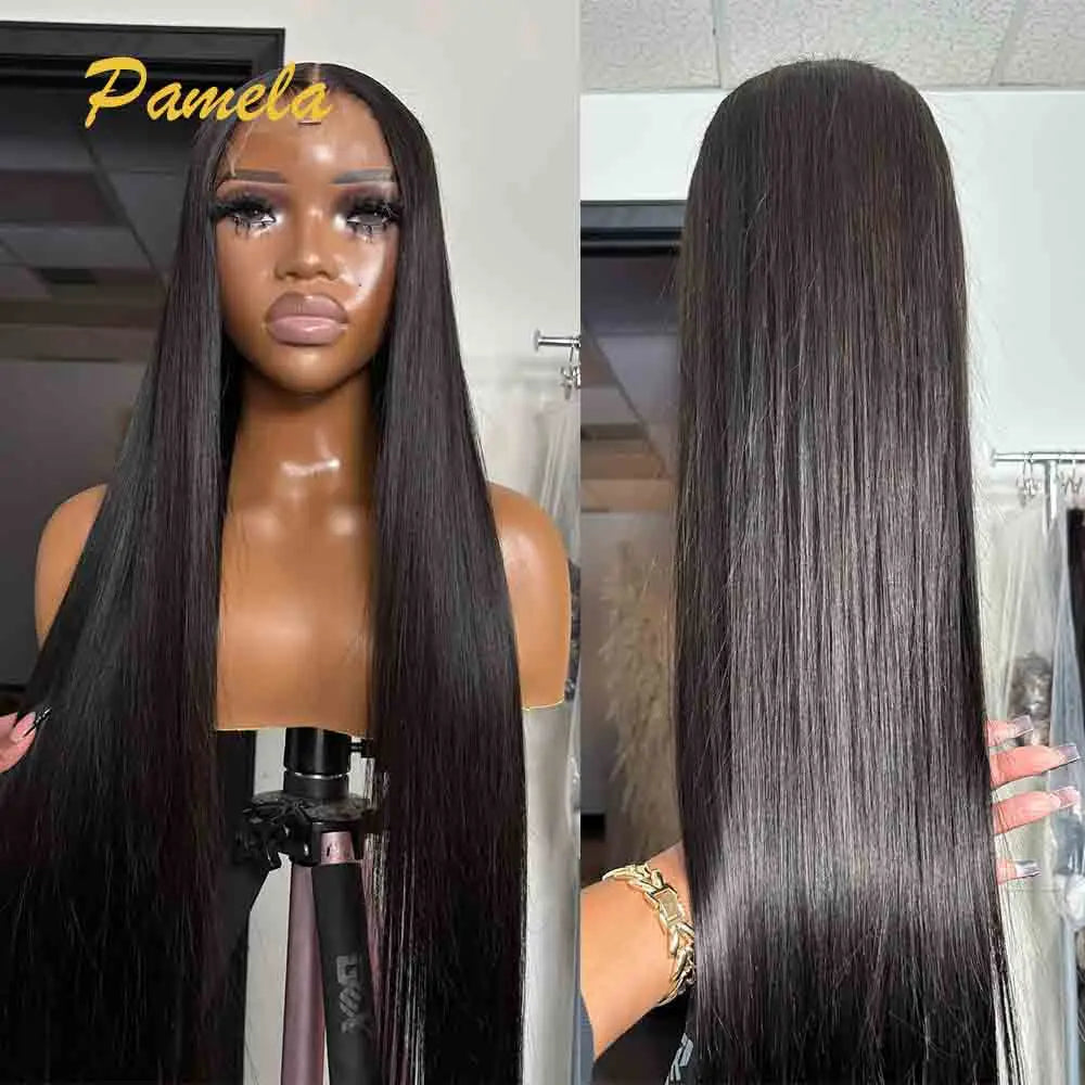 Perruque frontale  cheveux naturel sans colle, couleur brun ombré/noir naturel