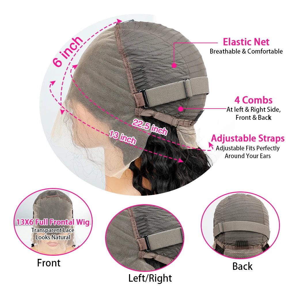 Perruques brun chocolat 100%  cheveux naturels 13x6 frontale Densité 200%